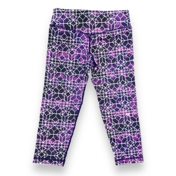 Avocado Purple Space Geometric‎ Capri Leggings Women’s Size Medium/Large Workout - Picture 2 of 16